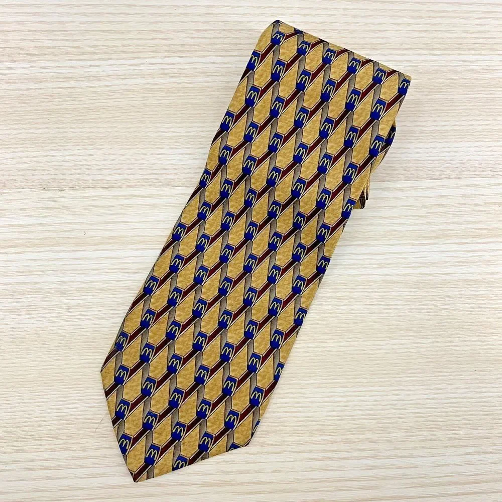 Crest The Uniform Company Mens Gold McDonald's‎ Logo Silk Blend Necktie